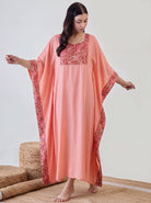 The Kaftan Company Kaftan Marble Print Panel Maxi Kaftan