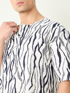 The Kaftan Company Kaftan Mens Black and White Animal Print Loungewear Kaftan Gown
