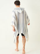 The Kaftan Company Kaftan Mens Multi Color Striped Poncho