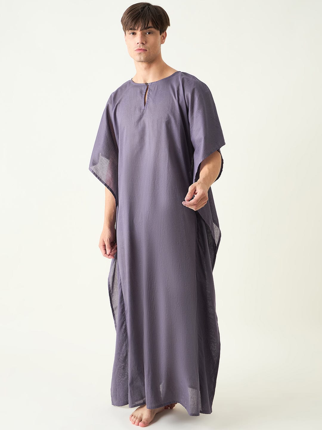 The Kaftan Company Kaftan Mens Purple Loungewear Kaftan Gown