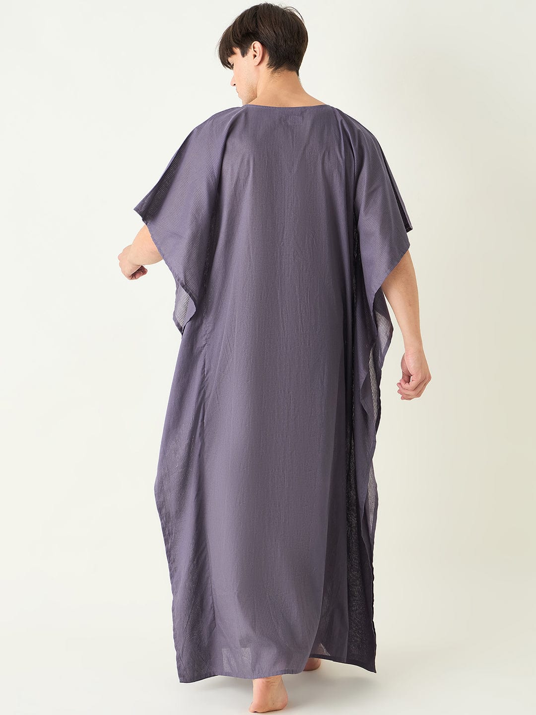 The Kaftan Company Kaftan Mens Purple Loungewear Kaftan Gown