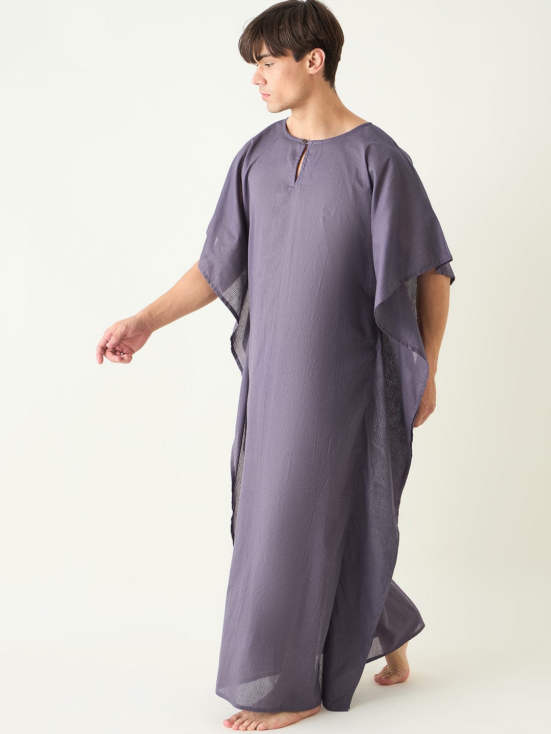 The Kaftan Company Kaftan Mens Purple Loungewear Kaftan Gown