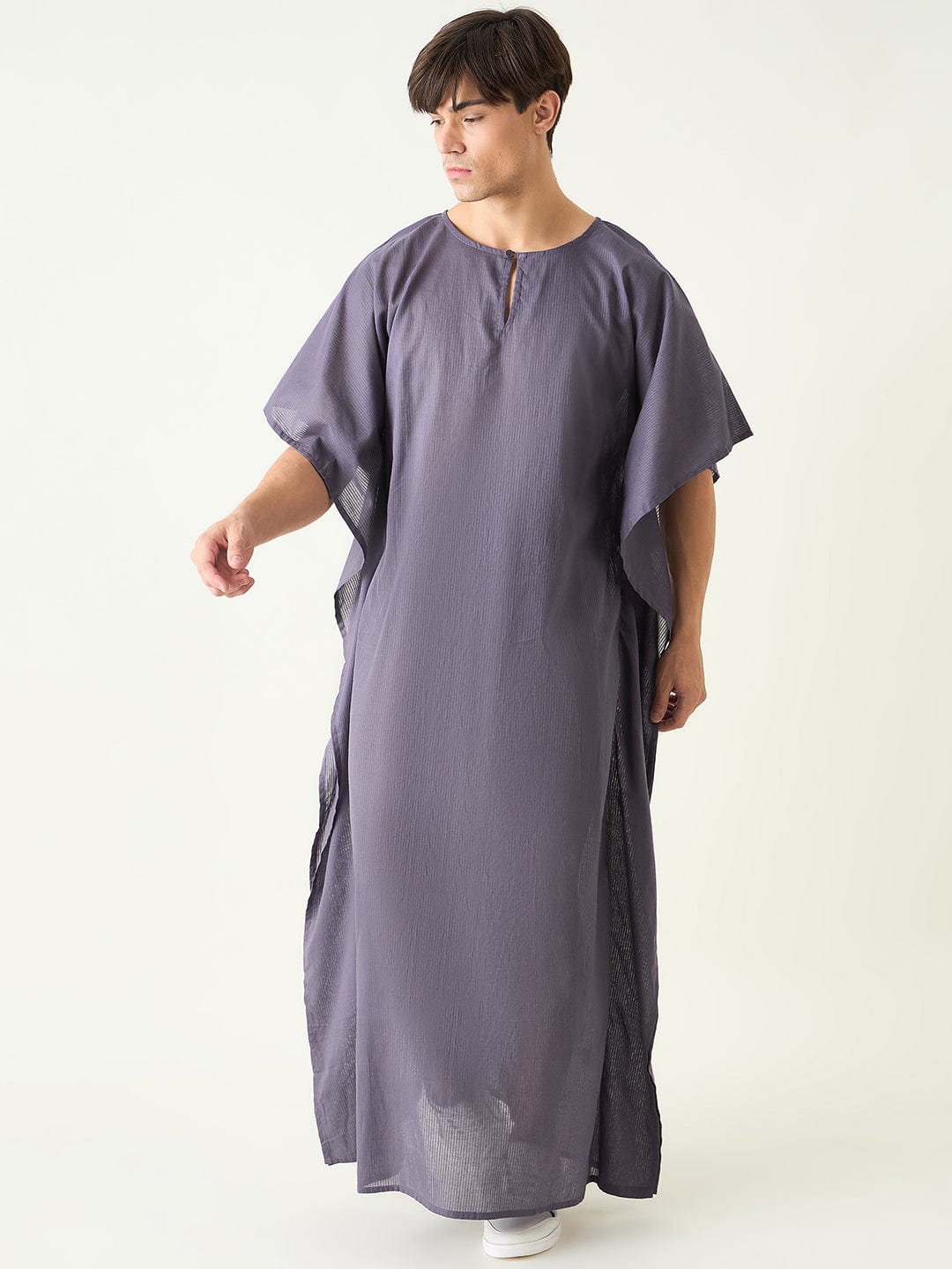 The Kaftan Company Kaftan Mens Purple Loungewear Kaftan Gown
