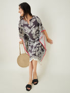 The Kaftan Company Kaftan Monochrome Flutter Modal Kaftan (Final Sale)