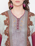 The Kaftan Company Kaftan Multicolor Ornate Print Georgette Kurta Kaftan