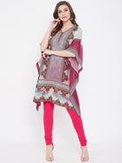 The Kaftan Company Kaftan Multicolor Ornate Print Georgette Kurta Kaftan