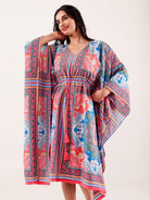 The Kaftan Company Kaftan Multicolor Ornate Printed Crepe Kaftan
