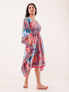 The Kaftan Company Kaftan Multicolor Ornate Printed Crepe Kaftan