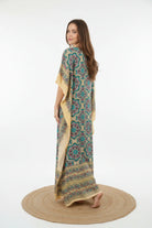 The Kaftan Company Kaftan Multicolour Mandala Printed Viscose Crepe Kaftan