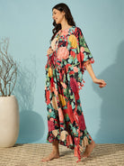 The Kaftan Company Kaftan Multicolour Super Soft Floral Maternity and Feeding Kaftan