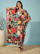The Kaftan Company Kaftan Multicolour Super Soft Floral Maternity and Feeding Kaftan