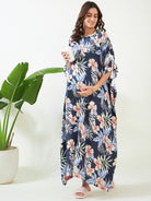 The Kaftan Company Kaftan Navy Blooms Maternity and Feeding Kaftan