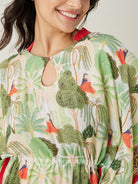 The Kaftan Company Kaftan Off White Whispering Garden Kaftan