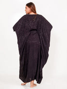 The Kaftan Company Kaftan Onesize Black Jacquard Free Size Kaftan with Pockets