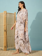 The Kaftan Company Kaftan Onesize Marble Floral Print Super Soft Freesize Kaftan