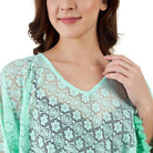 The Kaftan Company Kaftan Onesize Mint Green Lace Poncho