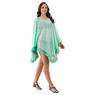 The Kaftan Company Kaftan Onesize Mint Green Lace Poncho