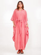 The Kaftan Company Kaftan Onesize Rose Pink Free Size Kaftan with Pockets