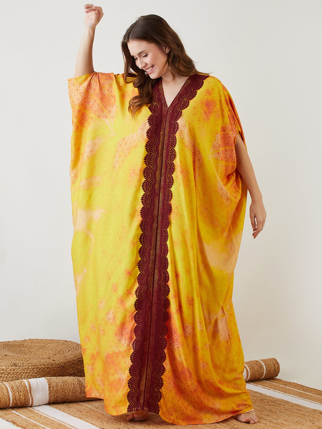 The Kaftan Company Kaftan ONESIZE Yellow Royal Egyptian Freesize Kaftan