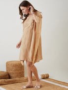 The Kaftan Company Kaftan Orange Linen Handloom Cotton Maternity Kaftan