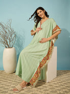 The Kaftan Company Kaftan Paisley Green Maternity & Feeding Kaftan