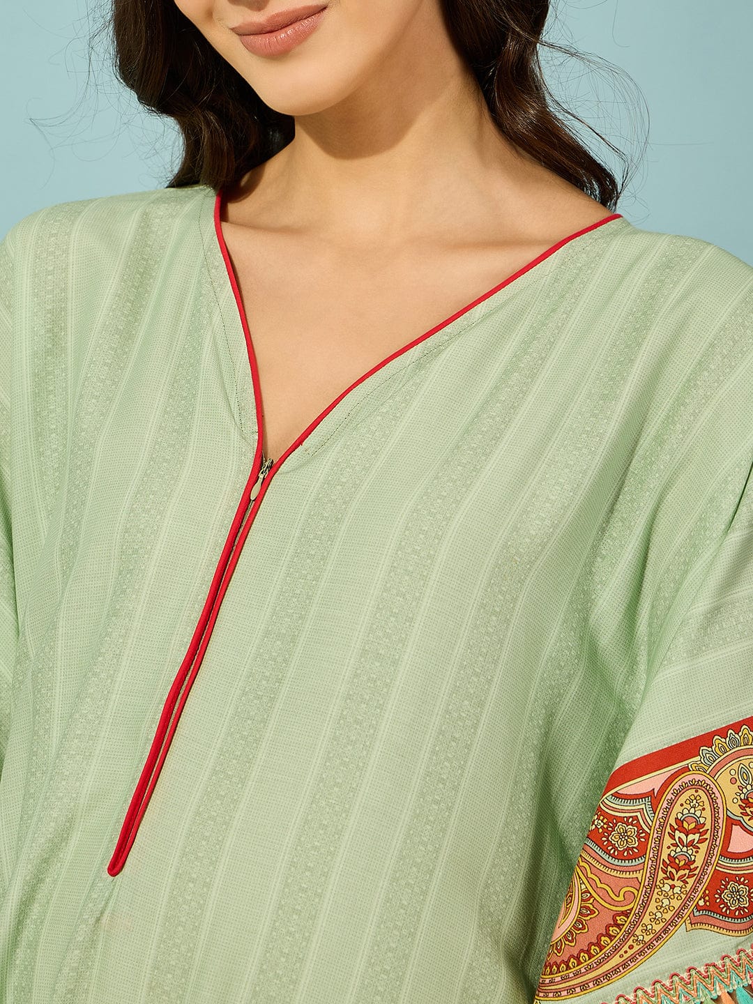 The Kaftan Company Kaftan Paisley Green Maternity & Feeding Kaftan
