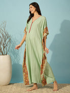 The Kaftan Company Kaftan Paisley Green Maternity & Feeding Kaftan