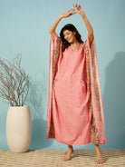 The Kaftan Company Kaftan Paisley Pink Kaftan with Pockets