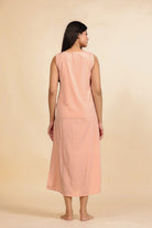 The Kaftan Company Kaftan Peach and Blue Abstract Printed Kaftan Nightdress with Slip Inner