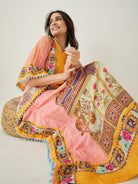 The Kaftan Company Kaftan Peach and Yellow Ornate Floral Kaftan