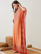 The Kaftan Company Kaftan Peach Flora Maternity and Nursing Kaftan
