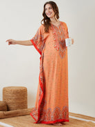The Kaftan Company Kaftan Peach Flora Maternity and Nursing Kaftan