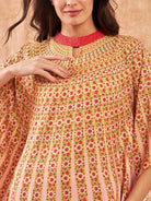 The Kaftan Company Kaftan Pink and Red Floral Strokes Kaftan