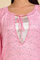 The Kaftan Company Kaftan Pink Floral Chiffon Kaftan Nightdress with Satin Slip Inner