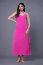 The Kaftan Company Kaftan Pink Floral Chiffon Loungewear Kaftan with Crepe Slip