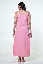 The Kaftan Company Kaftan Pink Floral Georgette Hooded Loungewear Kaftan with Crepe Slip