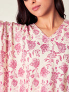 The Kaftan Company Kaftan Pink Floral Print Maxi Kaftan in Viscose Rayon