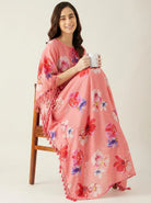 The Kaftan Company Kaftan Pink Floral Print Modal Kaftan with Tassel Trim & Pockets