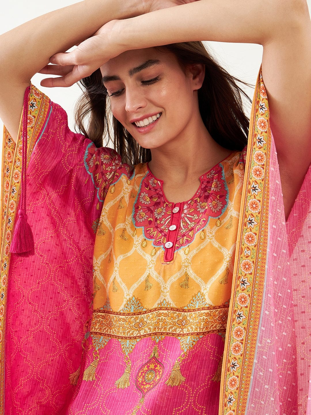 The Kaftan Company Kaftan Pink Mughal Majesty Kaftan