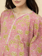 The Kaftan Company Kaftan Pink Printed Cotton Maternity Kaftan with Feeding Zipper