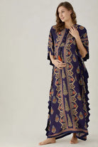 The Kaftan Company Kaftan Purple Floral Modal Maternity & Nursing Kaftan