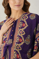 The Kaftan Company Kaftan Purple Floral Modal Maternity & Nursing Kaftan