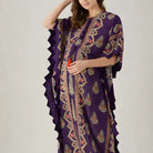 The Kaftan Company Kaftan Purple Floral Modal Maternity & Nursing Kaftan
