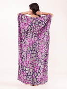 The Kaftan Company Kaftan Purple Printed Cotton Kaftan with Drawstring Waist