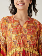 The Kaftan Company Kaftan Red Egyptian Printed Kaftan