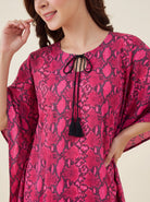 The Kaftan Company Kaftan Snake Print Cotton Maxi Kaftan