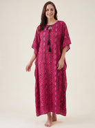 The Kaftan Company Kaftan Snake Print Cotton Maxi Kaftan