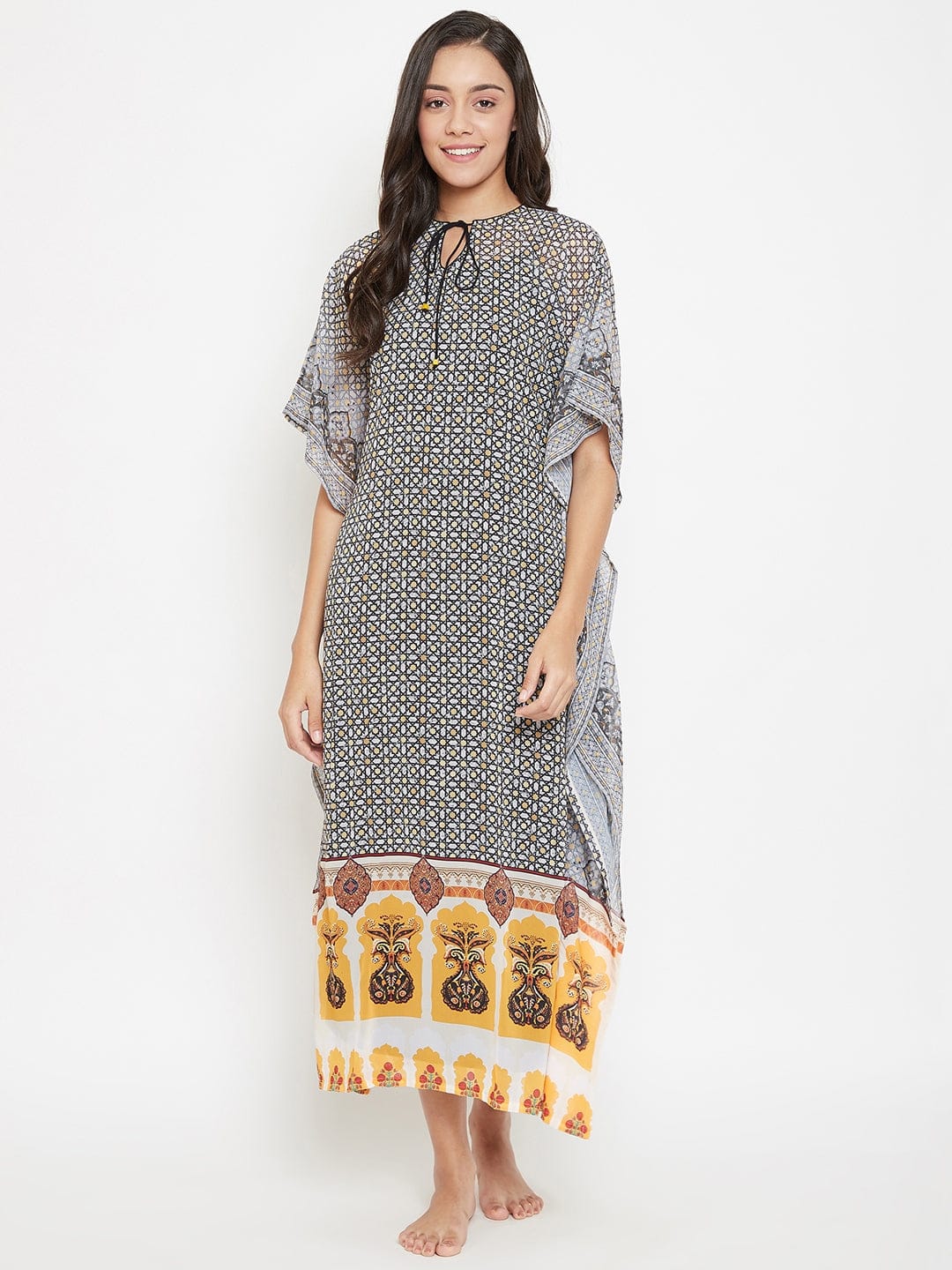 The Kaftan Company Kaftan Starry Polygon Sheer Kaftan with Inner Slip- (Clearance - Final Sale)