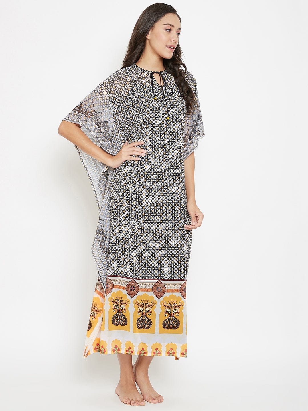 The Kaftan Company Kaftan Starry Polygon Sheer Kaftan with Inner Slip- (Clearance - Final Sale)