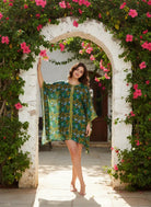 The Kaftan Company Kaftan Sunflower Garden Print Short Kaftan